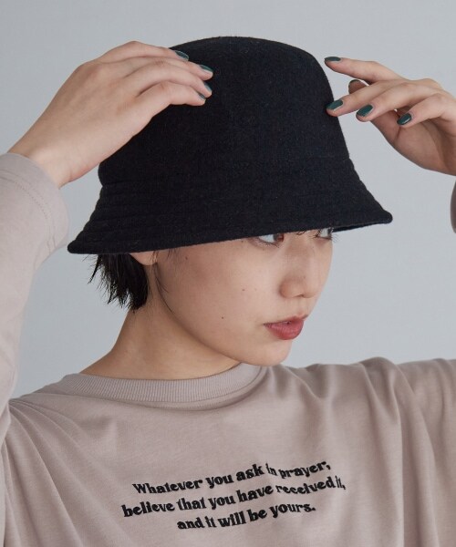 PAGEBOY(ページボーイ)の「バスクバケットハット(帽子・ブラック/チャコール・FREE)」の3枚目の写真