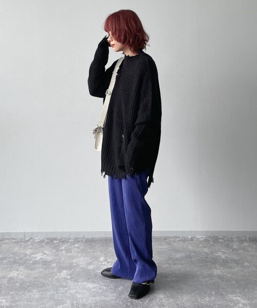 PAGEBOY（ページボーイ）の「スモーキーフリーカットパンツ（パンツ・ブラック/チャコール/アクア・FREE）」の11枚目の写真