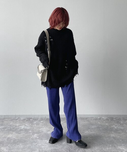 PAGEBOY（ページボーイ）の「スモーキーフリーカットパンツ（パンツ・ブラック/チャコール/アクア・FREE）」の12枚目の写真