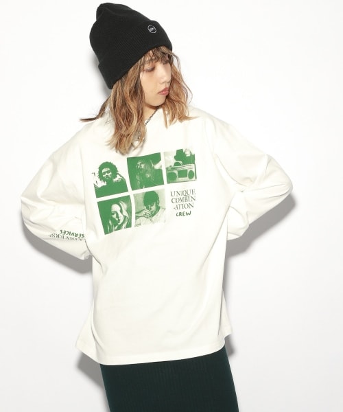 PAGEBOY（ページボーイ）の「ヒューマンフォトロンＴ【WEB先行アイテム】（トップス・オフホワイト/ブラック・M/L）」の3枚目の写真