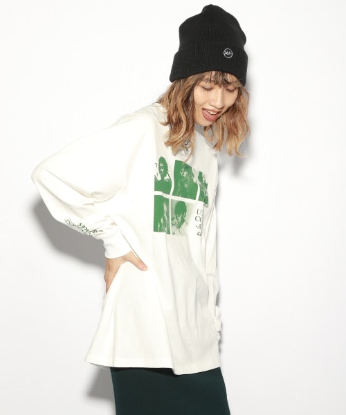 PAGEBOY（ページボーイ）の「ヒューマンフォトロンＴ【WEB先行アイテム】（トップス・オフホワイト/ブラック・M/L）」の4枚目の写真