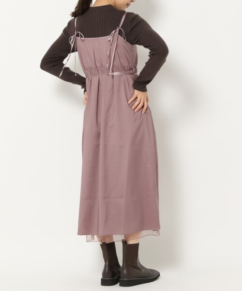 mysty woman（ミスティウーマン）の「リバーシブルツインニットワンピース（ワンピース/ドレス・ダークピンク/ベージュ/ブラウン/ブルーパープル・F）」の6枚目の写真