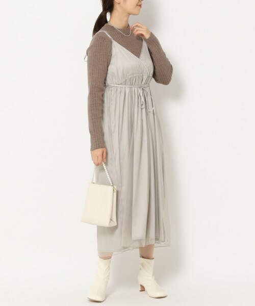 mysty woman（ミスティウーマン）の「リバーシブルツインニットワンピース（ワンピース/ドレス・ダークピンク/ベージュ/ブラウン/ブルーパープル・F）」の12枚目の写真