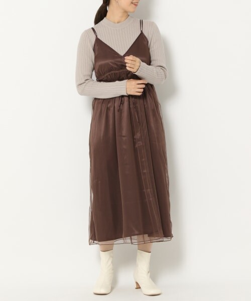 mysty woman（ミスティウーマン）の「リバーシブルツインニットワンピース（ワンピース/ドレス・ダークピンク/ベージュ/ブラウン/ブルーパープル・F）」の7枚目の写真