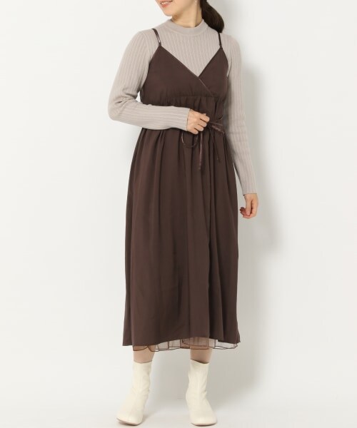 mysty woman（ミスティウーマン）の「リバーシブルツインニットワンピース（ワンピース/ドレス・ダークピンク/ベージュ/ブラウン/ブルーパープル・F）」の8枚目の写真