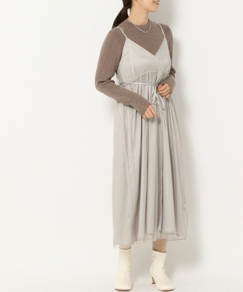 mysty woman（ミスティウーマン）の「リバーシブルツインニットワンピース（ワンピース/ドレス・ダークピンク/ベージュ/ブラウン/ブルーパープル・F）」の10枚目の写真