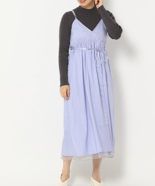 mysty woman（ミスティウーマン）の「リバーシブルツインニットワンピース（ワンピース/ドレス・ダークピンク/ベージュ/ブラウン/ブルーパープル・F）」の4枚目の写真