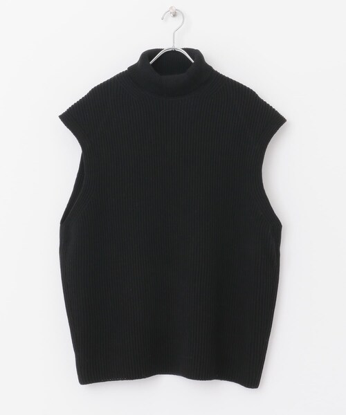 AURALEE（オーラリー）の「AURALEE WOOL RIB KNIT TURTLE NECK VEST（その他・レディース・BLACK/GRAY BEIGE・1）」の3枚目の写真