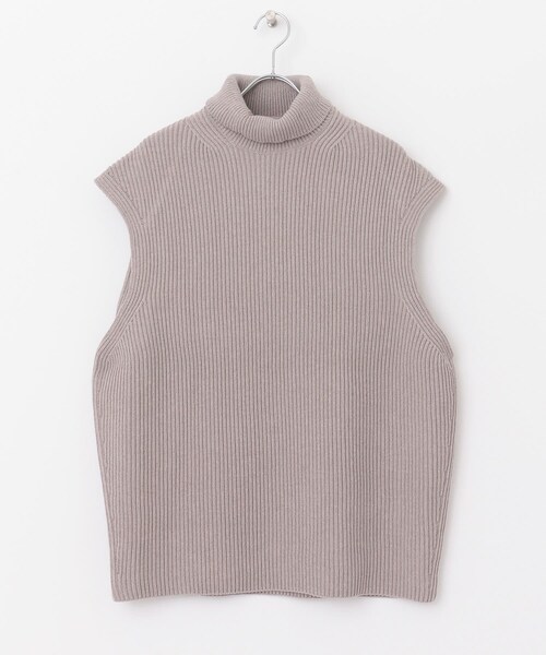 AURALEE（オーラリー）の「AURALEE WOOL RIB KNIT TURTLE NECK VEST（その他・レディース・BLACK/GRAY BEIGE・1）」の4枚目の写真