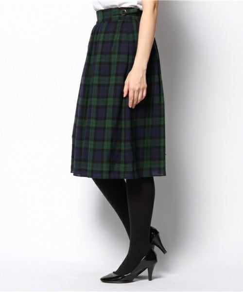FREDY&GLOSTER(フレディアンドグロスター)の「ウールガーゼチェックスカート(スカート・レディース・ブラック/グリーン/レッド・38)」の4枚目の写真