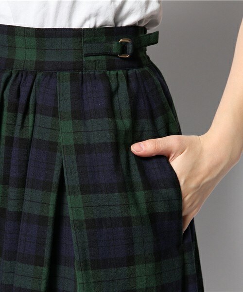 FREDY&GLOSTER(フレディアンドグロスター)の「ウールガーゼチェックスカート(スカート・レディース・ブラック/グリーン/レッド・38)」の8枚目の写真
