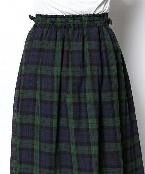 FREDY&GLOSTER(フレディアンドグロスター)の「ウールガーゼチェックスカート(スカート・レディース・ブラック/グリーン/レッド・38)」の7枚目の写真