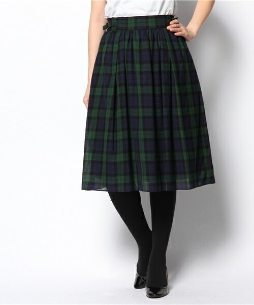 FREDY&GLOSTER(フレディアンドグロスター)の「ウールガーゼチェックスカート(スカート・レディース・ブラック/グリーン/レッド・38)」の3枚目の写真