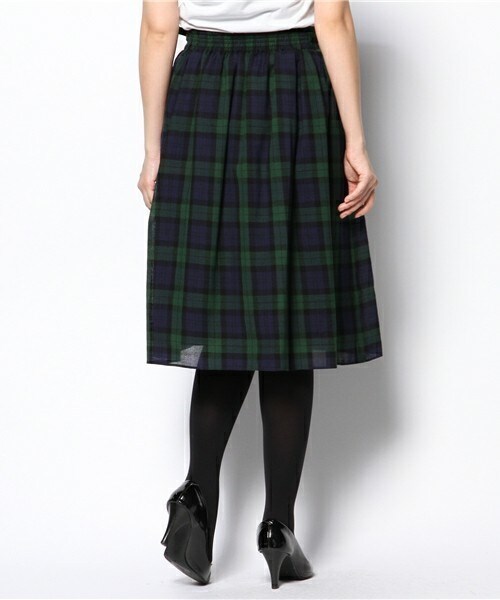 FREDY&GLOSTER(フレディアンドグロスター)の「ウールガーゼチェックスカート(スカート・レディース・ブラック/グリーン/レッド・38)」の5枚目の写真