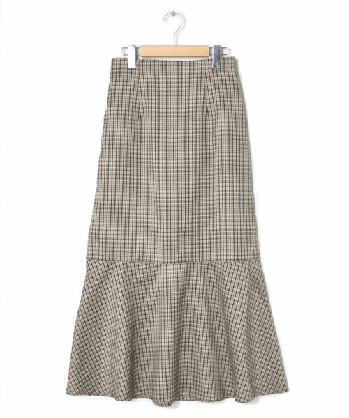 w closet（ダブルクローゼット）の「織りチェックマーメイドスカート（スカート・レディース・サックス/オレンジ/ベージュ/グリーン・FREE）」の5枚目の写真