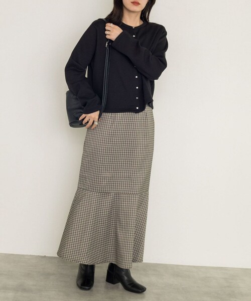 w closet（ダブルクローゼット）の「織りチェックマーメイドスカート（スカート・レディース・サックス/オレンジ/ベージュ/グリーン・FREE）」の16枚目の写真