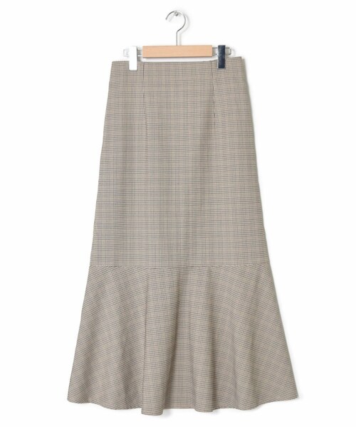 w closet（ダブルクローゼット）の「織りチェックマーメイドスカート（スカート・レディース・サックス/オレンジ/ベージュ/グリーン・FREE）」の7枚目の写真