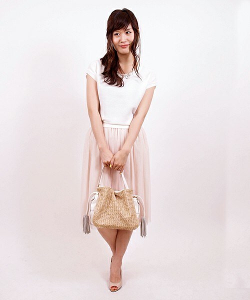 FREDY&GLOSTER(フレディアンドグロスター)の「【non-no掲載】チュールスカート(スカート・レディース・オフホワイト/ネイビー/ベビーピンク/ブラック/カーキ/ピンクベージュ/ライトグレー・38)」の6枚目の写真