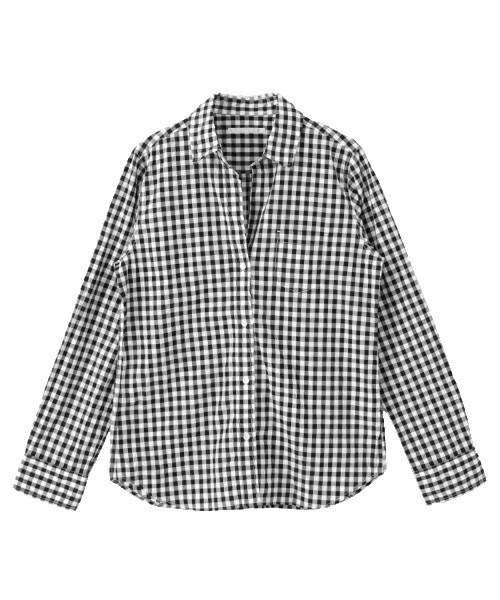 URBAN RESEARCH DOORS（アーバンリサーチドアーズ）の「棉質襯衫（シャツ/ブラウス・レディース・格紋駝色/格紋黑色/白色・one）」の3枚目の写真