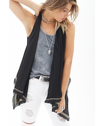 FOREVER 21 | FOREVER 21 Embroidered Southwestern Vest(ダウンベスト)