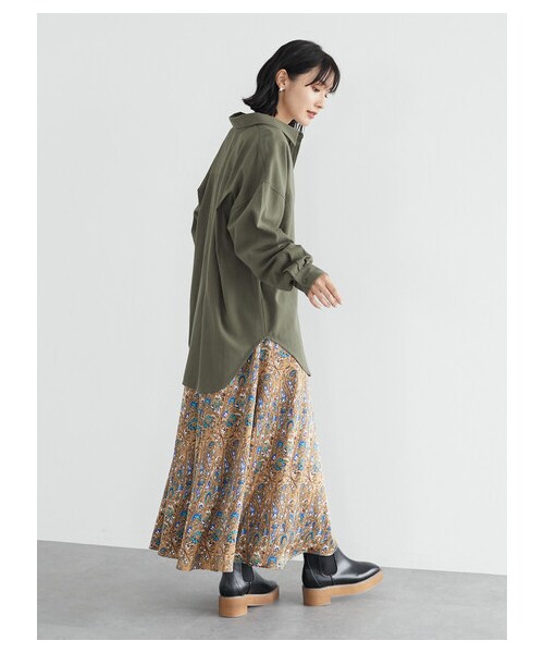 Green　Parks（グリーンパークス）の「・furry rate ペイズリーマーメイドスカート（スカート・ブラック/ベージュ・F）」の5枚目の写真