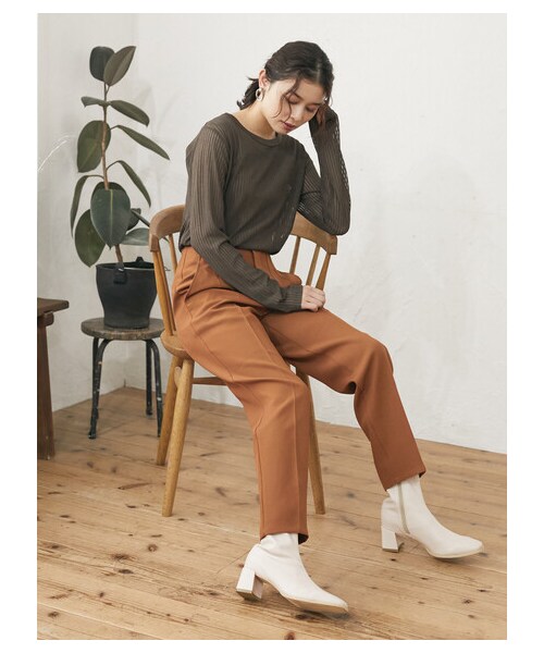 Green Parks(グリーンパークス)の「・ELENCARE DUE テーパードパンツ(パンツ・ブラック/テラコッタ/グリーン・F)」の9枚目の写真