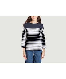 T-shirt marinière manches longues en coton