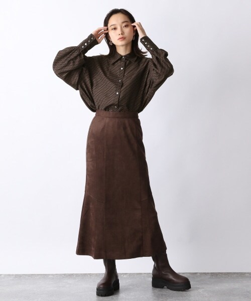 JEANASIS（ジーナシス）の「ヌバックライクマーメイドスカート（スカート・ブラック()/ブラウン()/グリーン()・S/M）」の6枚目の写真