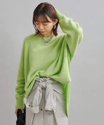 DouDou | ラクーンラウンドヘム切替プルオーバー(ニット/セーター)