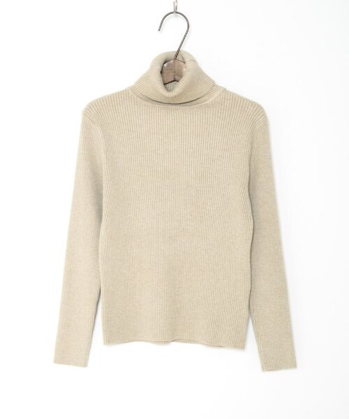 Crisp yours（クリスプユアーズ）の「タートルリブニット[y1k281b]（ニット/セーター・レディース・グレー/アイボリー/チャコールブラウン・FREE）」の5枚目の写真