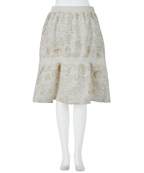 Ne-net（ネネット）の「夢いっぱいラメジャガード / スカート（スカート・レディース・off white/navy・02）」の3枚目の写真