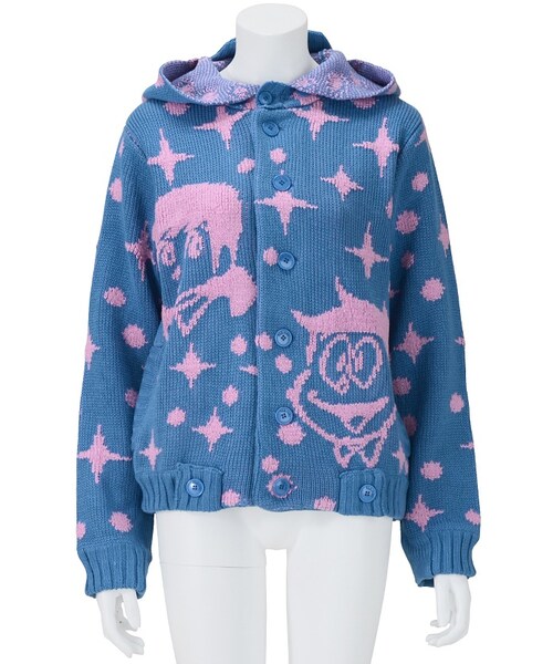 Ne-net（ネネット）の「夢いっぱいニット / コート（ジャケット/アウター・レディース・off white/blue/navy・02）」の2枚目の写真