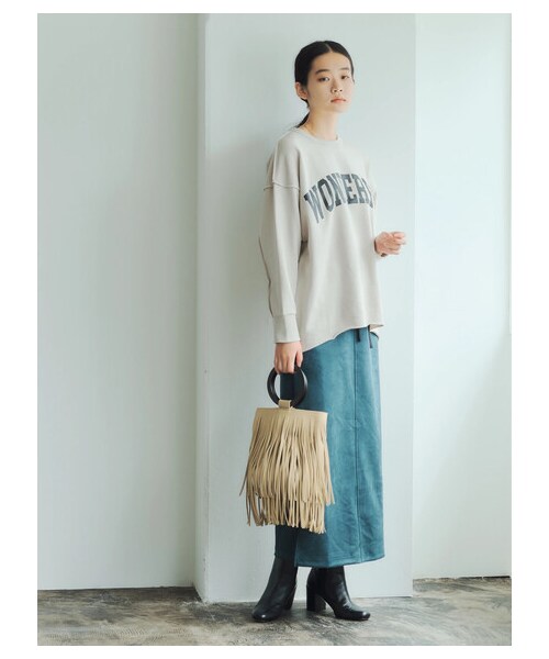 GARAGE OF GOOD CLOTHING（ガレージオブグッドクロージング）の「【Special Price】ダンボールスエードタイトスカート（スカート・ブラック/グリーン・F）」の7枚目の写真