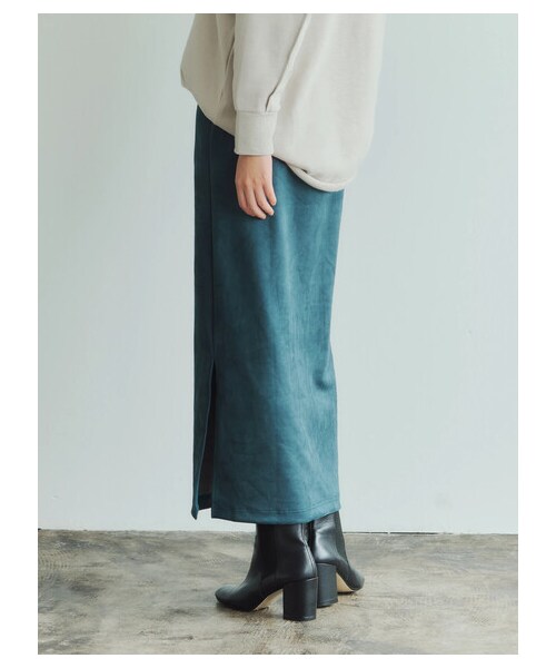 GARAGE OF GOOD CLOTHING（ガレージオブグッドクロージング）の「【Special Price】ダンボールスエードタイトスカート（スカート・ブラック/グリーン・F）」の3枚目の写真