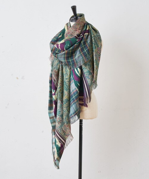 BEARDSLEY（ビアズリー）の「《Pierre-Louis Mascia》ストール（マフラー・レディース・カーキ/イエロー/ブラウン/レッド/ネイビー/ブラック/グリーン・FREE）」の3枚目の写真