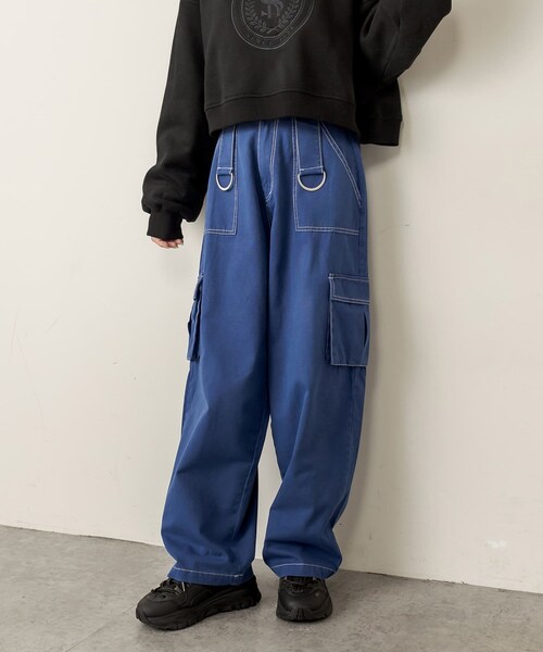 RASVOA（ラスボア）の「Dカン配色パンツ（その他パンツ・レディース・グリーン/ブルー/ブラック・F）」の2枚目の写真