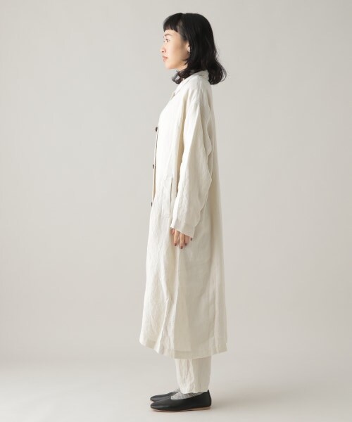 studio CLIP(スタディオクリップ)の「《Natural by studio CLIP》リネンワークショップコート(ジャケット/アウター・アイボリー/カーキ・F)」の8枚目の写真
