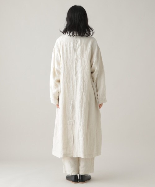 studio CLIP(スタディオクリップ)の「《Natural by studio CLIP》リネンワークショップコート(ジャケット/アウター・アイボリー/カーキ・F)」の9枚目の写真