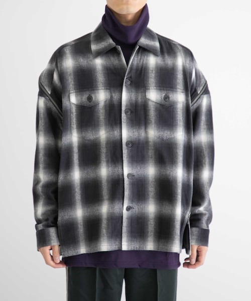 FACETASM（ファセッタズム）の「FACETASM CHECK ZIPPER SHIRTS（その他・メンズ・BLACK・3/4）」の4枚目の写真