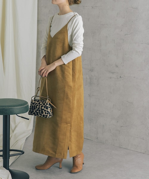 URBAN RESEARCH ROSSO WOMEN（アーバンリサーチ　ロッソ）の「バックタックスエードキャミワンピース（その他・レディース・YELLOW/K/BROWN・FREE）」の14枚目の写真