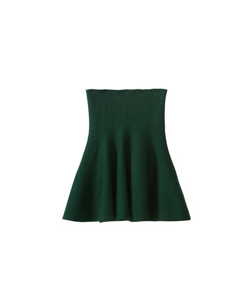 gracegift（グレースギフト）の「韓妞女孩 韓國高腰針織傘裙（スカート・レディース・酒紅/黑/深綠・F）」の7枚目の写真