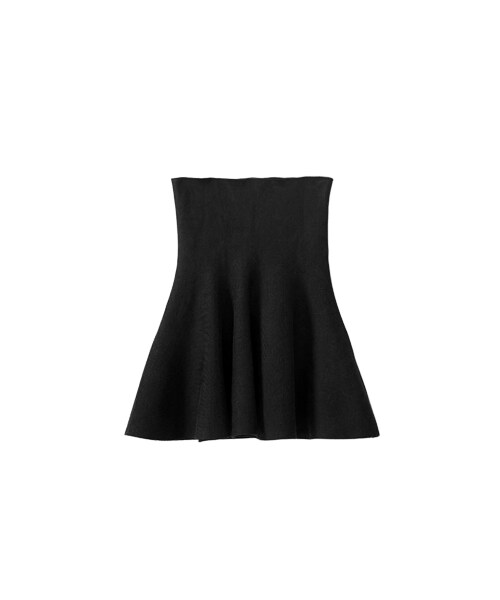 gracegift（グレースギフト）の「韓妞女孩 韓國高腰針織傘裙（スカート・レディース・酒紅/黑/深綠・F）」の4枚目の写真