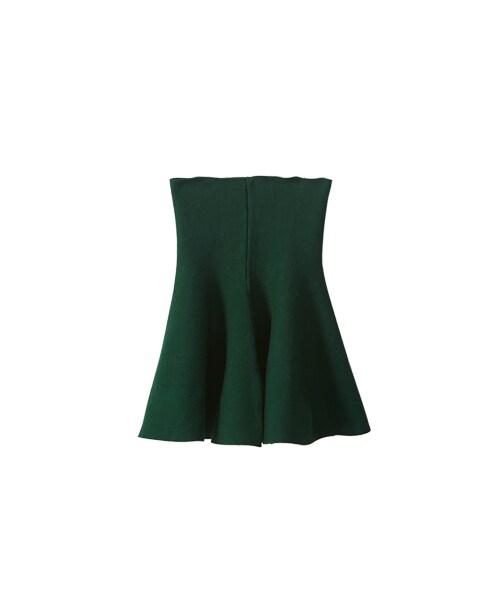 gracegift（グレースギフト）の「韓妞女孩 韓國高腰針織傘裙（スカート・レディース・酒紅/黑/深綠・F）」の8枚目の写真