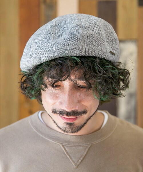 無(ム)の「RASSEL CHECK BERET【ラッセルチェックベレー】(ハンチング/ベレー帽・レディース・パープル/ブラック/グレー/ホワイト/ダークブラウン/ダークグレー/ワインレッド/ネイビー・FREE)」の3枚目の写真
