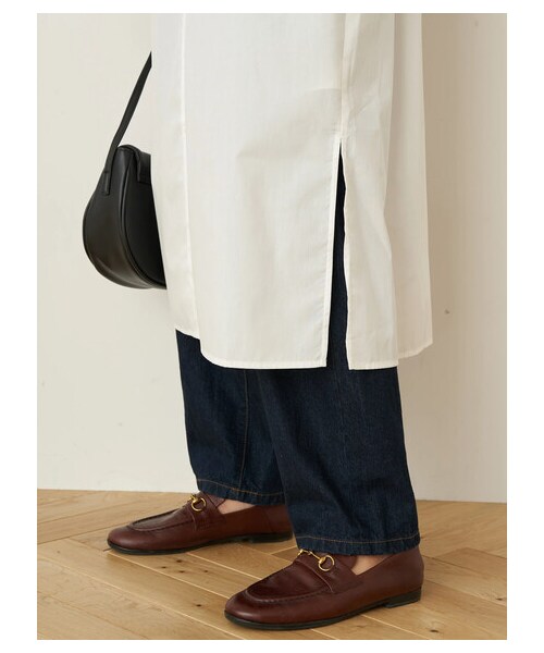 earth music&ecology(アースミュージックアンドエコロジー)の「バンドカラーシャツワンピース(ワンピース/ドレス・オフホワイト/ベージュ/ストライプブルー/ストライプグレー・F)」の5枚目の写真