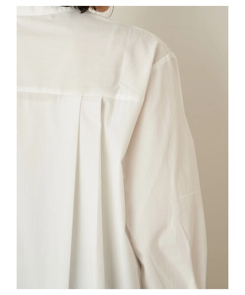 earth music&ecology(アースミュージックアンドエコロジー)の「バンドカラーシャツワンピース(ワンピース/ドレス・オフホワイト/ベージュ/ストライプブルー/ストライプグレー・F)」の3枚目の写真