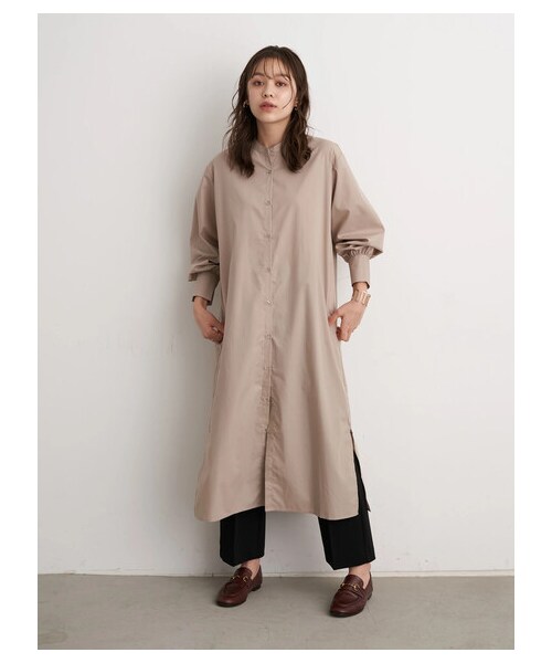 earth music&ecology(アースミュージックアンドエコロジー)の「バンドカラーシャツワンピース(ワンピース/ドレス・オフホワイト/ベージュ/ストライプブルー/ストライプグレー・F)」の18枚目の写真