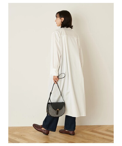 earth music&ecology(アースミュージックアンドエコロジー)の「バンドカラーシャツワンピース(ワンピース/ドレス・オフホワイト/ベージュ/ストライプブルー/ストライプグレー・F)」の10枚目の写真