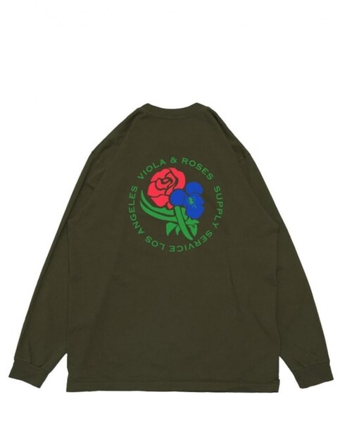 bonjour records（ボンジュールレコーズ）の「【VIOLA&ROSES】 001STFW21 L/S TEE（トップス・レディース・カーキ/ネイビー/ベージュ・L/XL/M）」の2枚目の写真