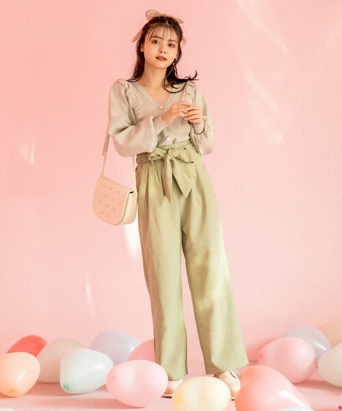 OLIVE des OLIVE（オリーブデオリーブ）の「夢の国のカラーパンツ（その他パンツ・レディース・ピンク/サックスブルー/ミント/アイボリー/ライトブラウン・FREE）」の3枚目の写真